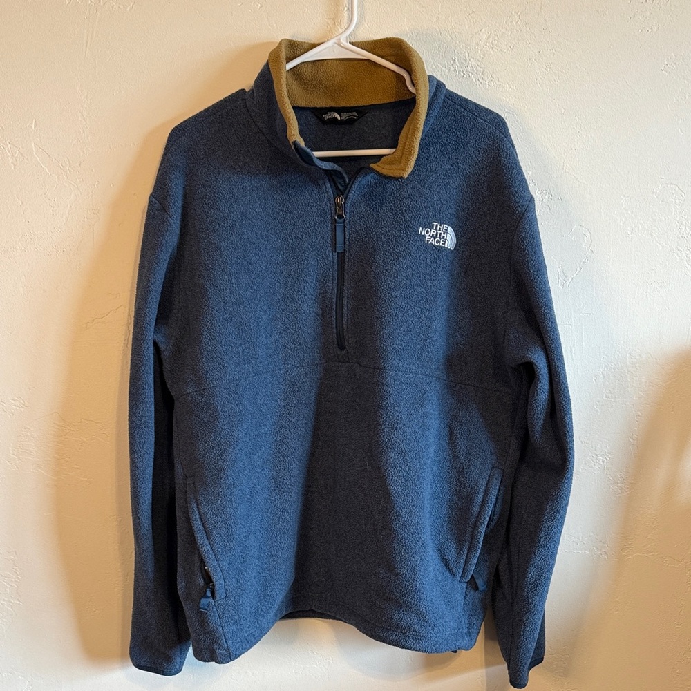 The North Face Navy Fleece with Tan Accents